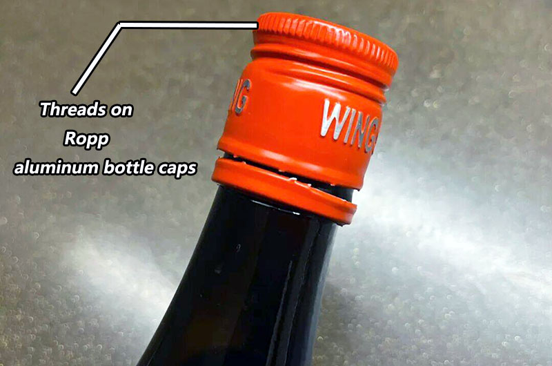threads on Ropp aluminum bottle caps